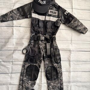 Kids Police Officer Costume - Black and Gray